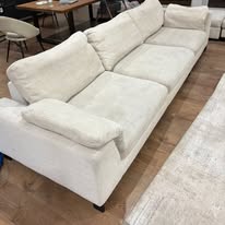 A cream sofa after I cleaned the upholstery